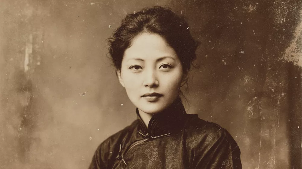 Vintage sepia portrait of a woman